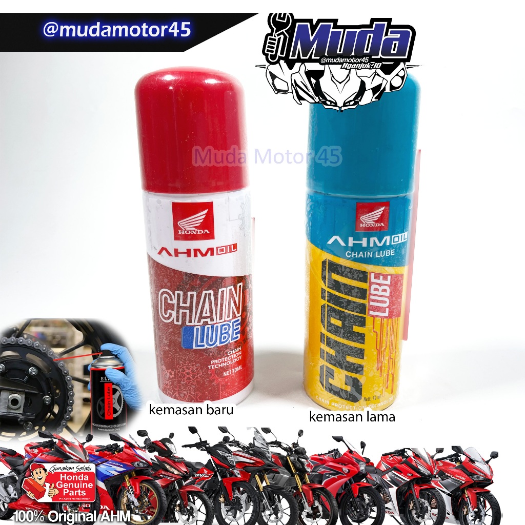 CHAIN LUBE AHM OIL 70 ML ACL70ML CHAINLUBE PELUMAS OLI SEMPROTAN RANTAI RANTE ORI HONDA
