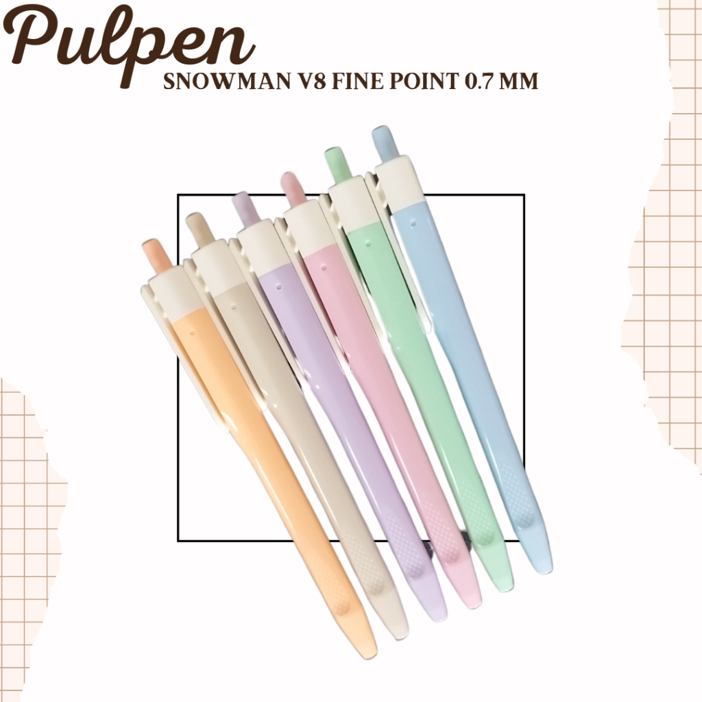 

Pulpen Snowman V8 Fine Point 0.7 MM Pastel Color (Ready Stock)
