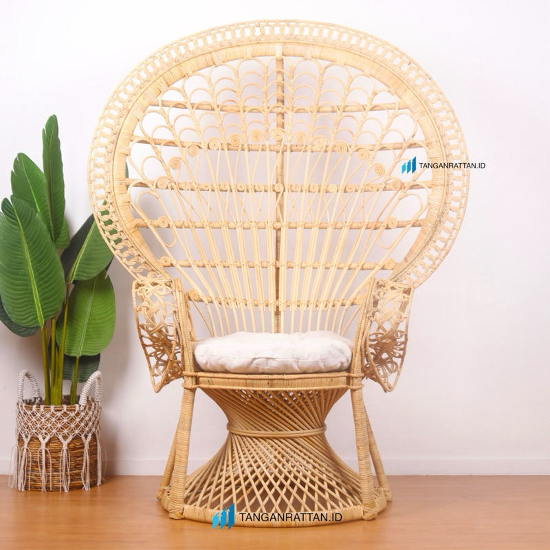 Kursi Raja Rotan Besar / Kursi Merak Dekorasi Pelaminan Tamu Rotan Finishing