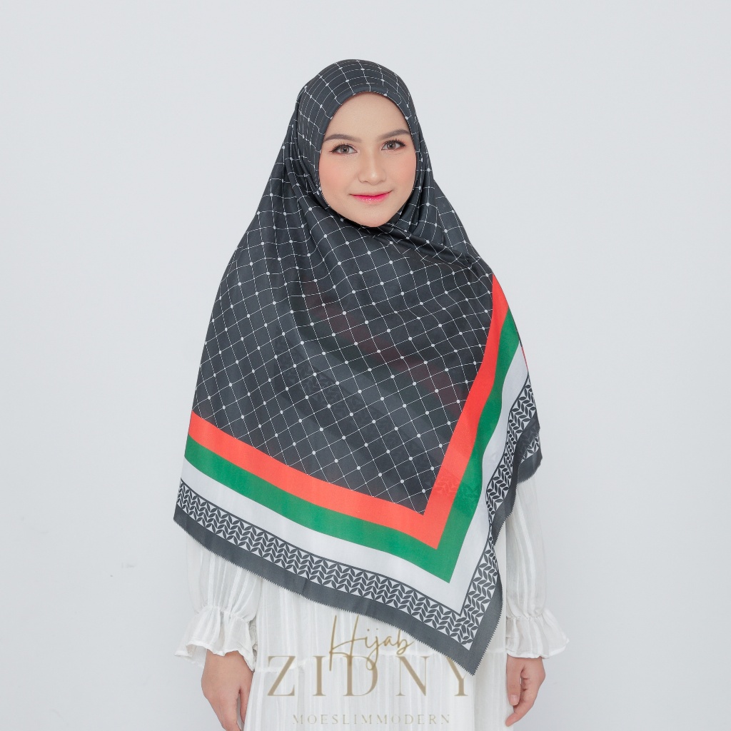 HijabZidny -  Hijab Jilbab Segi empat Motif Palestina Series 02 Ukuran Jumbo
