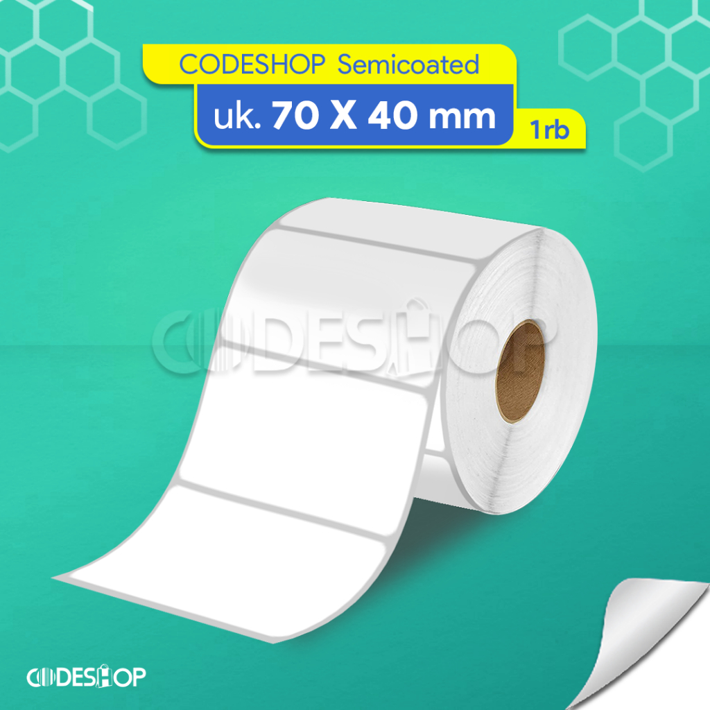 

Stiker Label Semicoated 70x40mm Core 1 Inch