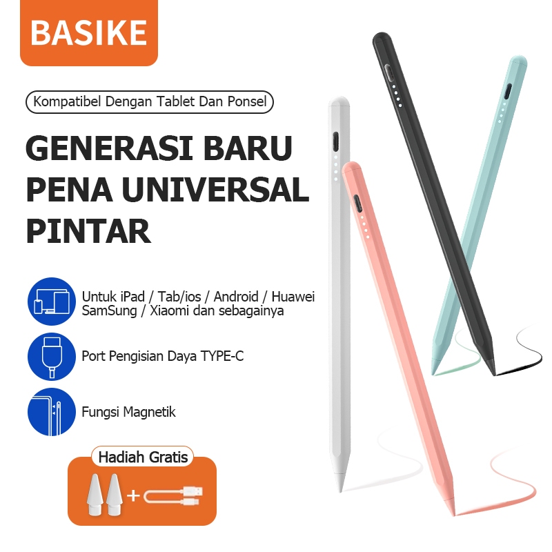 BASIKE Stylus Pen Universal untuk iPad Android Tablet Smartphone  Rechargeable Palm Rejection Murah