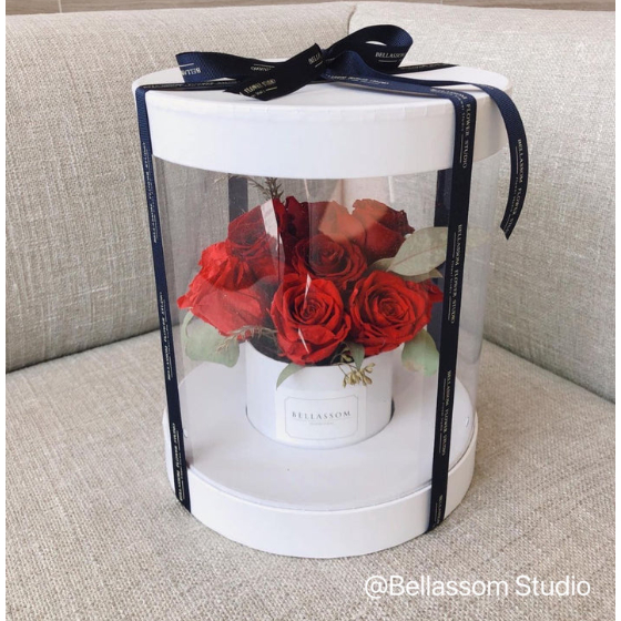 

Kotak Tempat Bunga Bulat Transparant Mika Box Kado Hadiah Souvenir Flower Bulat