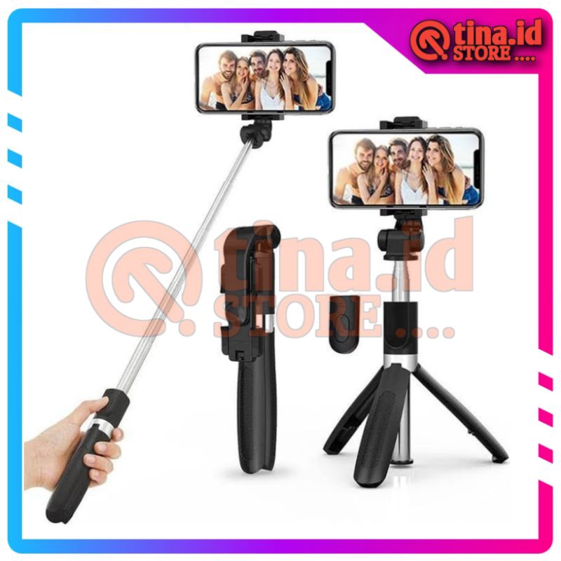 Tongsis Tripod Bluetooth 4in1 Remote Selfie Stick Tripod