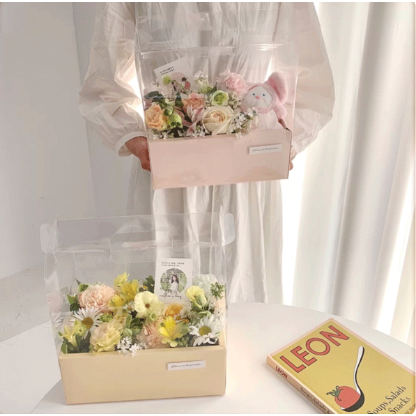 

Transparant portable flower box| Kotak Transparan Kue | Kotak Kue | Kotak Bunga Transparan