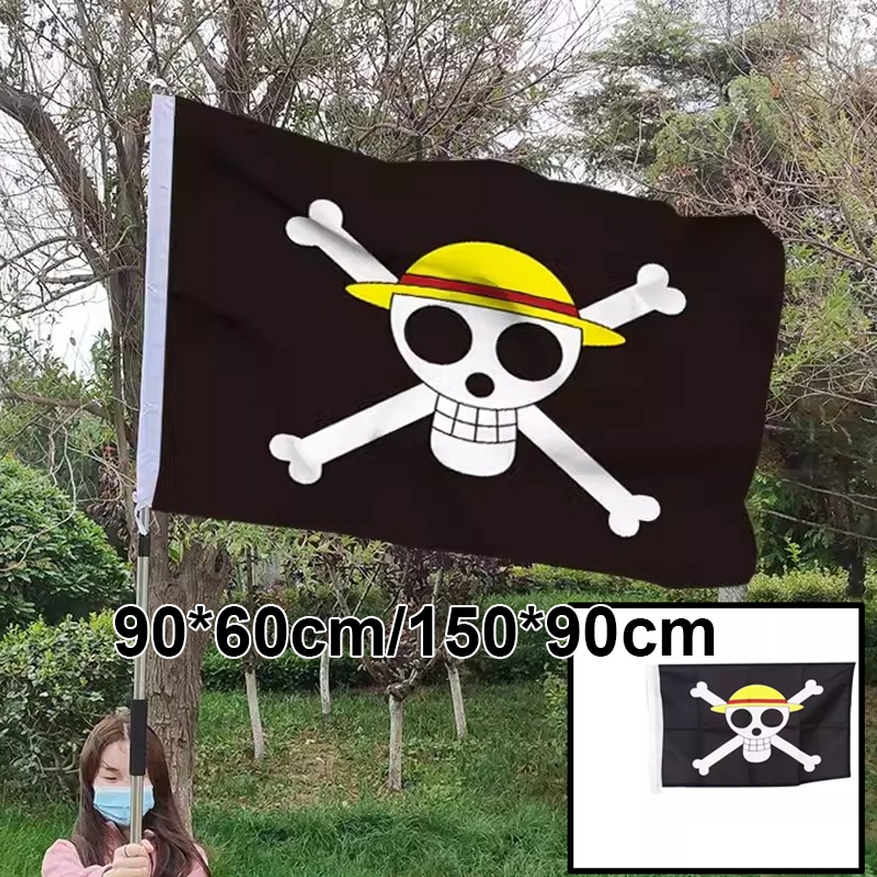 150*90cm Bendera One Piece Bendera Bajak Laut One Piece Luffy Besar