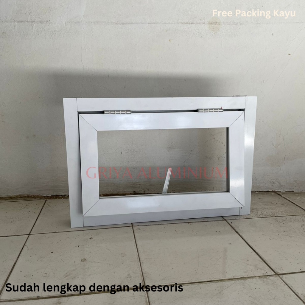 endela Aluminium Kamar Mandi Boven Kaca Tipe Horizontal Ukuran 50x70