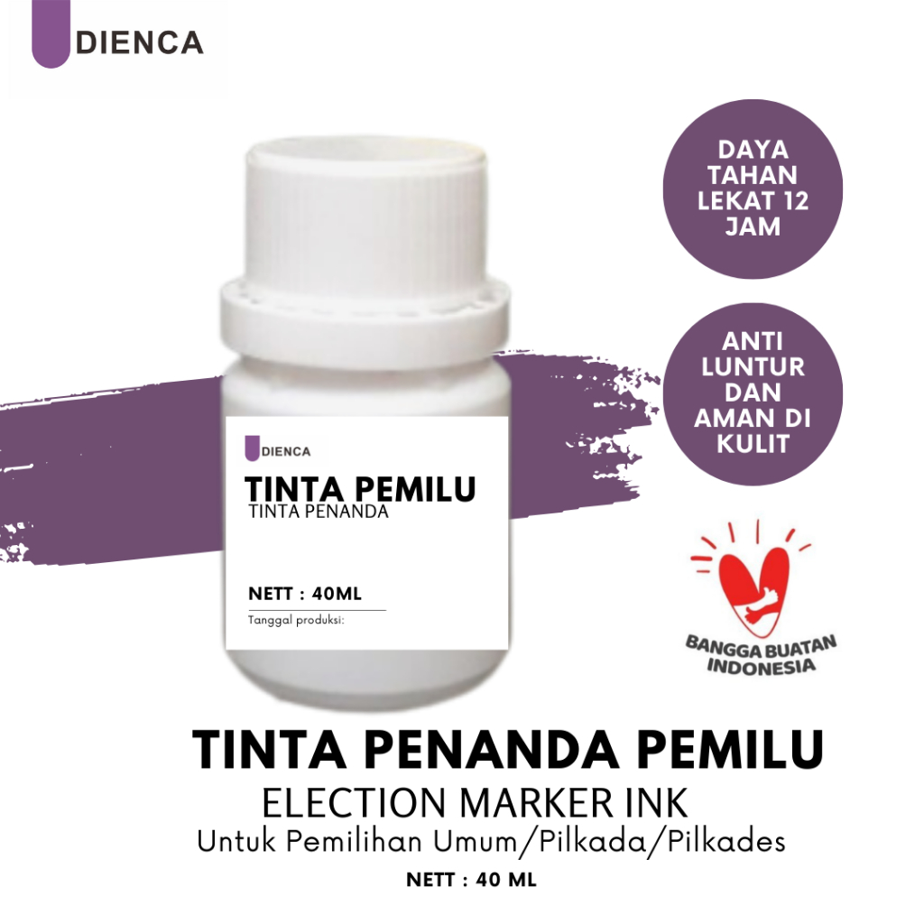 

Dienca Tinta Pemilu/ Tinta Penanda/ Tinta Sidik Jari - 40ml