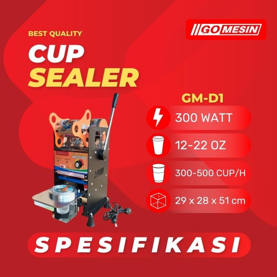 Cup sealer Go Mesin Press Cup Sealer GM-D1 12-22 OZ GMD1 GOMESIN 22oz