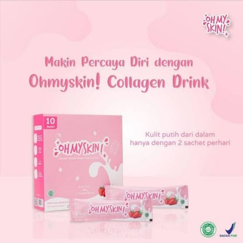 Ohmyskin Collagen Drink Minuman Pemutih Badan Dan Pencerah Kulit BPOM