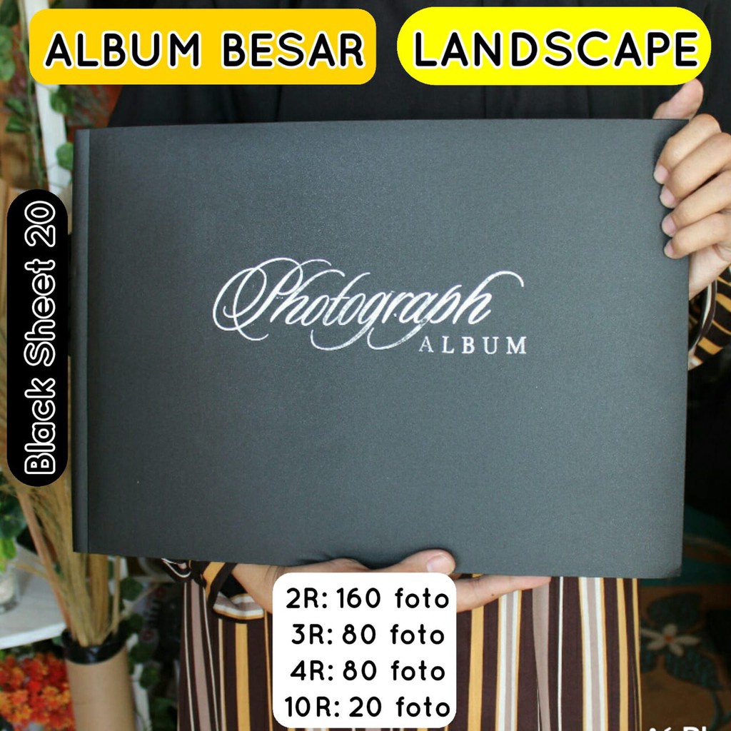 GROSIR PHOTOGRAPH ALBUM FOTO MAGNETIC LANSCAPE BLACK BESAR 3R 4R 10R + TAS Album grosir