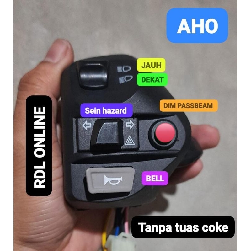 COD SAKLAR PNP HOLDER KIRI AHO HAZARD DIM ATAU KANAN UNTUK AEROX OLD / MIO SOUL GT 125