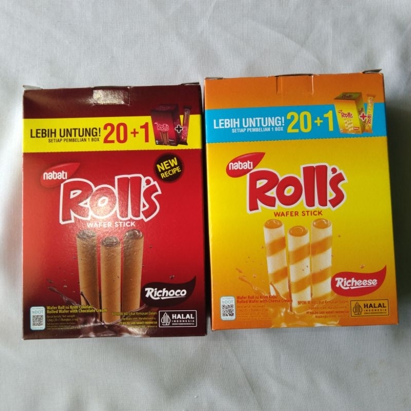 

NABATI ROLLS COKLAT&KEJU 1 PACK 20PCS 8gr