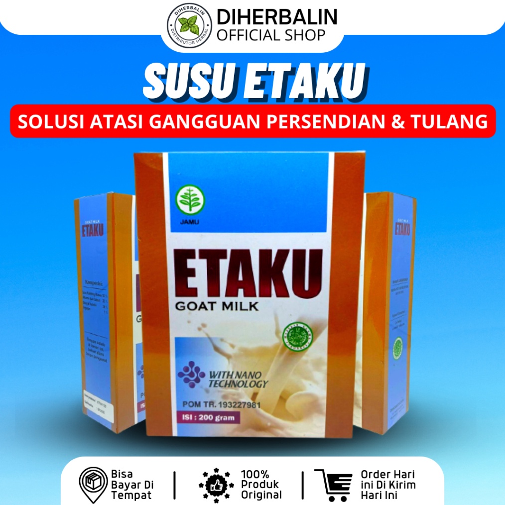 

12.12 Susu Etaku - Susu Etawa Bubuk Atasi Nyeri Pinggang Sendi Lutut Osteoarthritis Rematik Asam Urat Osteoporosis Aman Alami Halal BPOM !!!