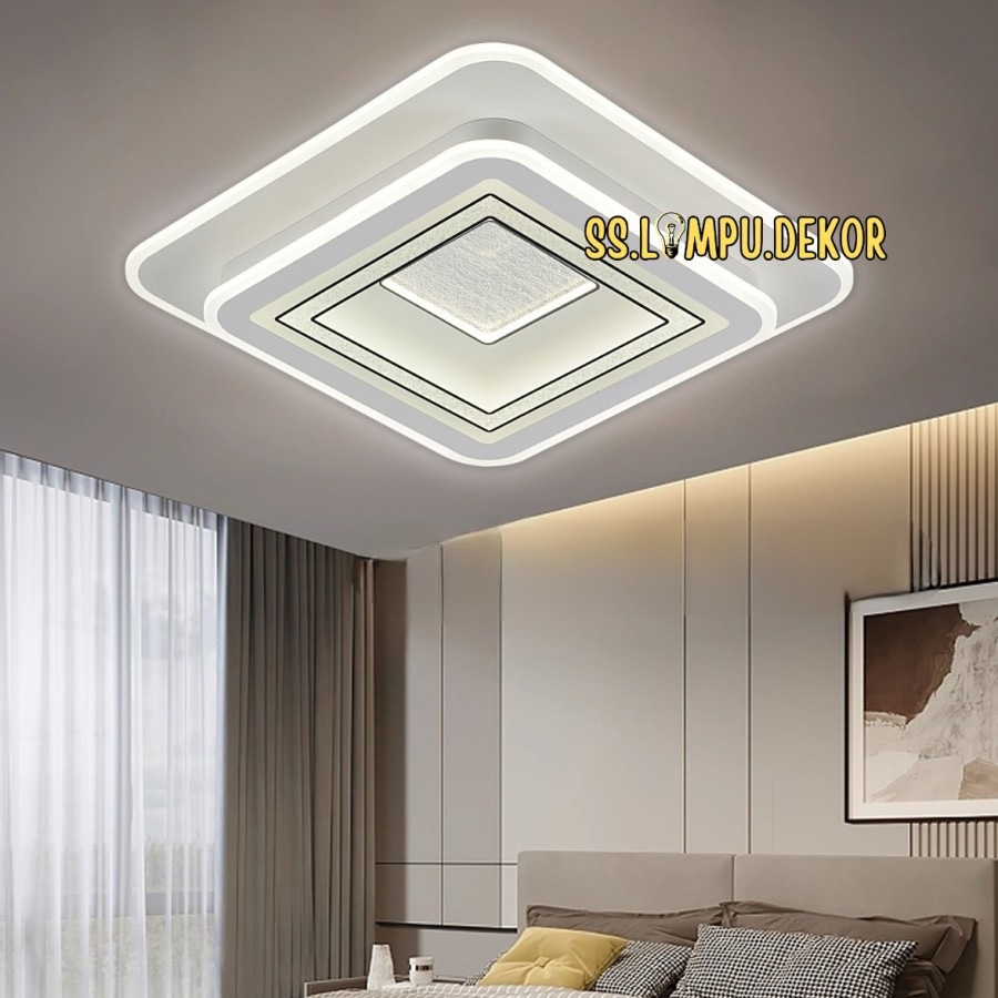 Lampu Hias Tempel Plafon Square Minimalis Modern LED 3 warna