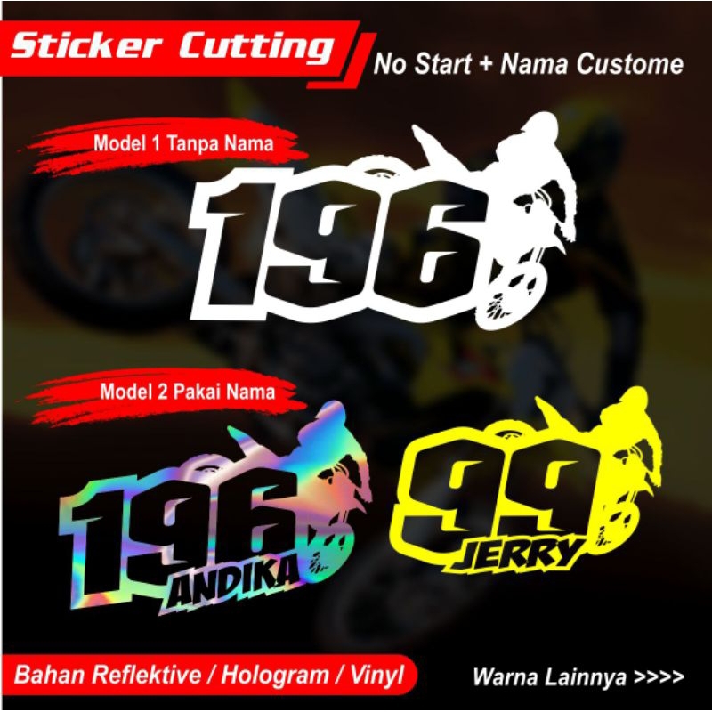 STICKER CUTTING CUSTOM NO START TRAIL + NAMA STIKER MOTOR TRAIL CUTTING
