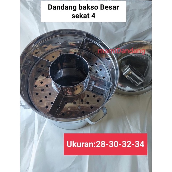 Terbatas Dandang bakso besar sekat 4 stainless & almunium VYT