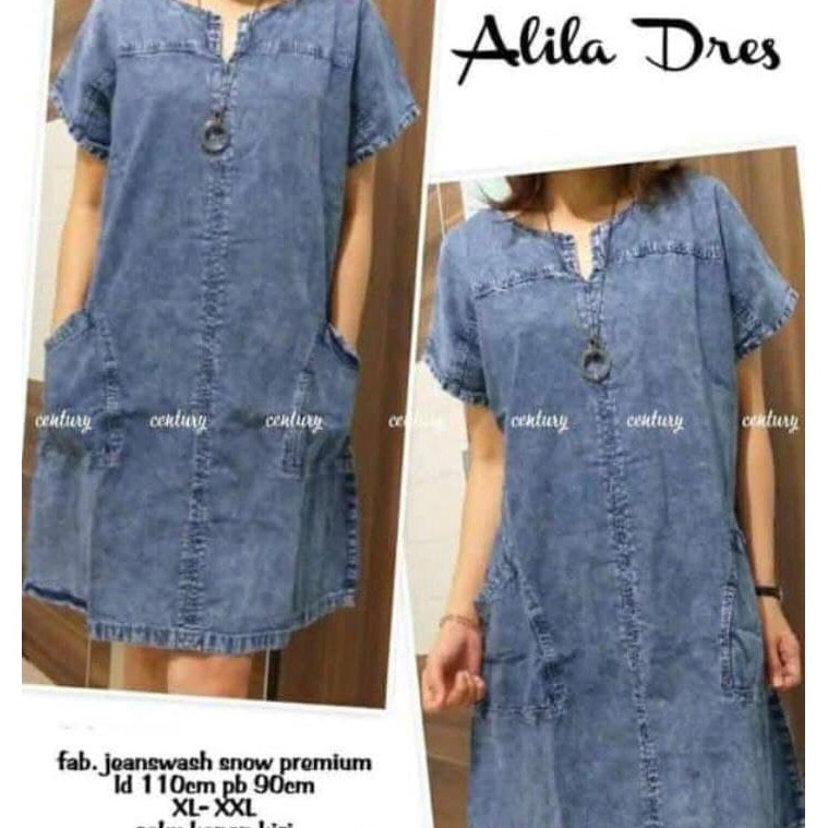 Kode BVB142 Dress midi Jeans wanita terbaru|Dress Denim wanita kekinian