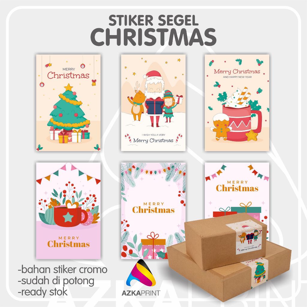 

[CROMO A3] Stiker segel natal - Sticker Chritsmas - stiker hampers christmas santa