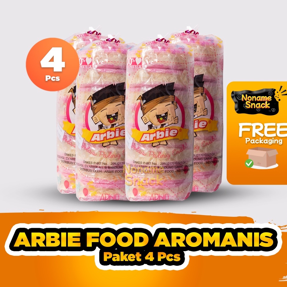 

D1sk0n Pr0m0 NoName Snack - Paket Reseller Arbie Food 4 Pcs Cemilan Rambut Nenek Aromanis Grosir Ayo Beli