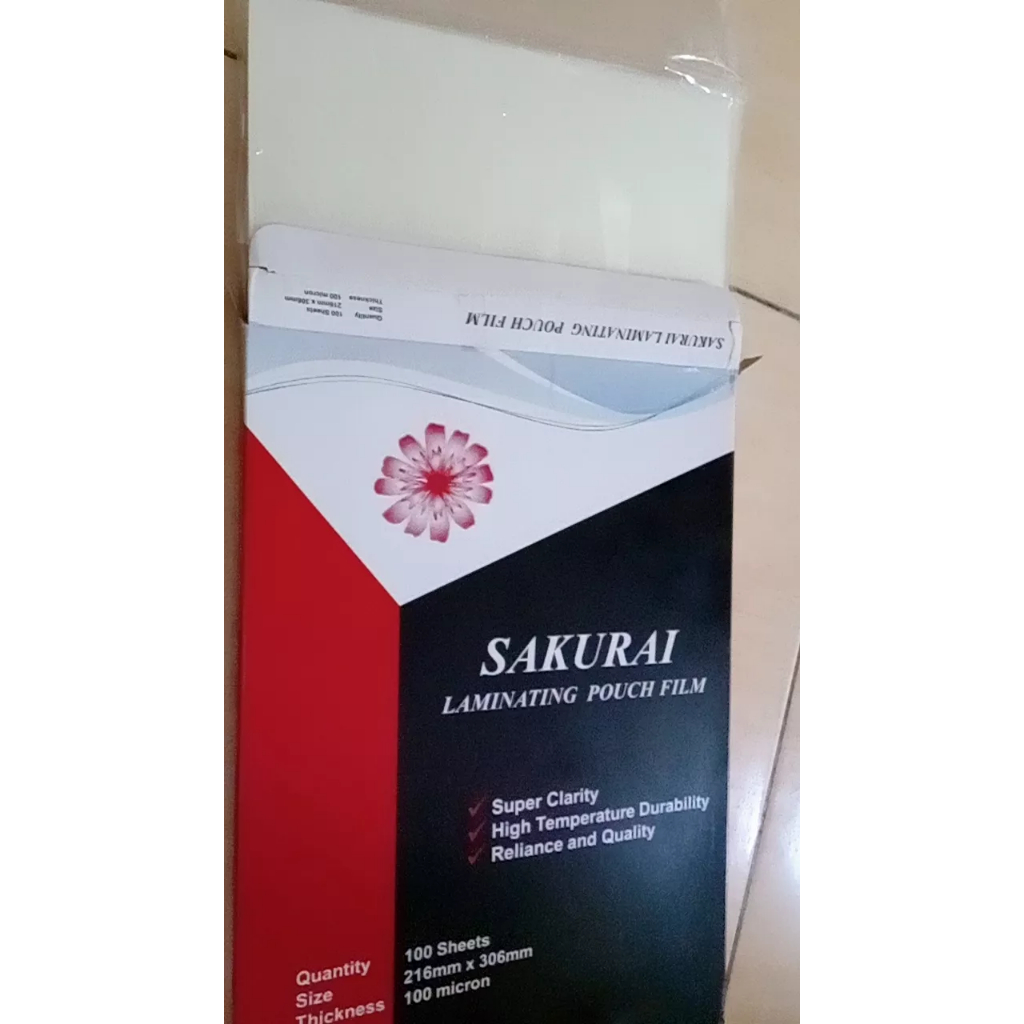 

Plastik Laminating Sakurai F4 (20 Lembar)