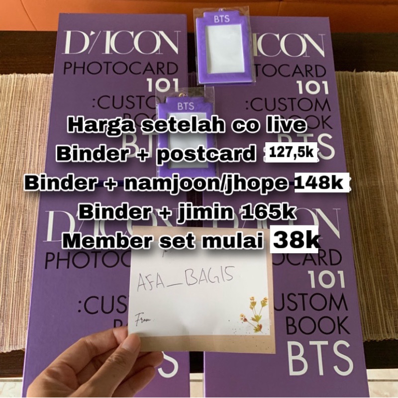 BINDER DICON BTS POSTCARD PC GRUP taehyung dicon jungkook dicon jimin set namjoon set jhope set dico