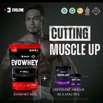 Evowhey Kemasan 50Sachet + Crevolene 30/60 Servings