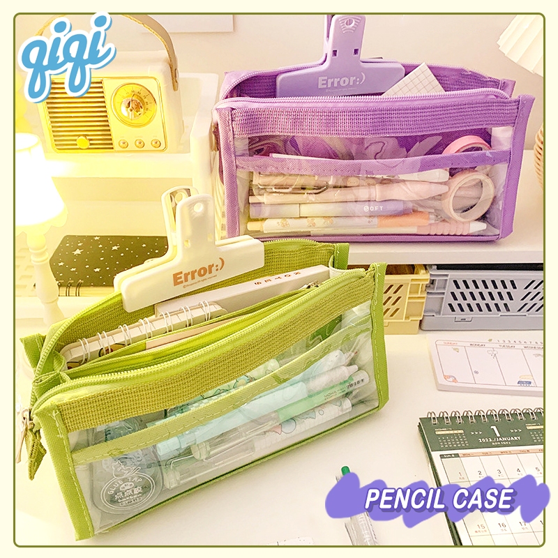 

Pencilcase/Tempat Pensil transparan/Kotak pensil 6 lapis kapasitas besar/Tas pena kapasitas besar - Qiqi Treasure