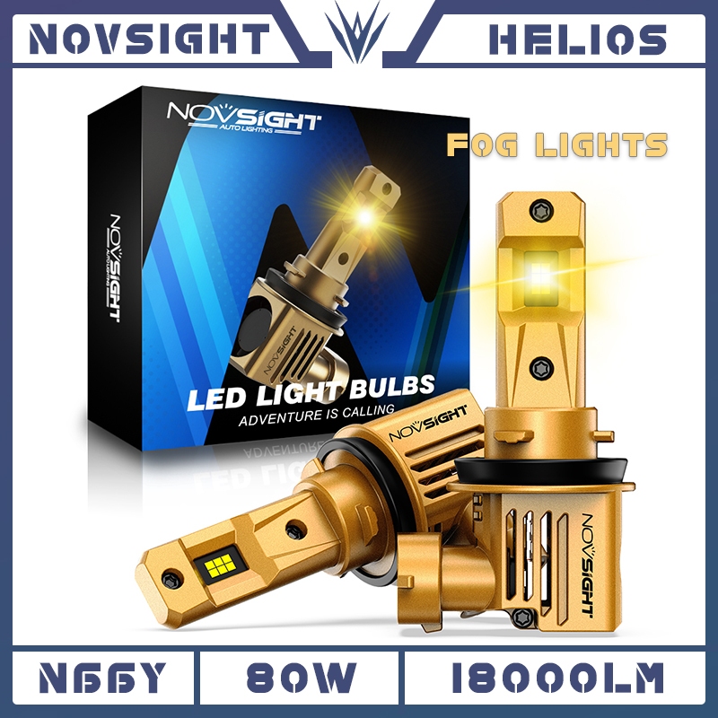Novsight N66Y Lampu Kabut 80W 18000LM Foglamp H11 Lampu Mobil Kit Bohlam Lampu Depan LED Sorot