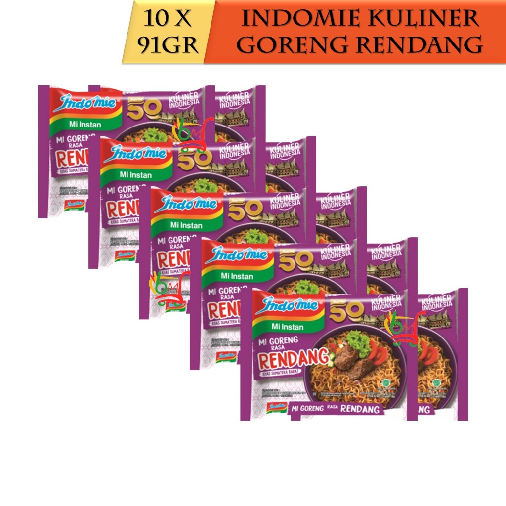 

10PCS Indomie Kuliner Rendang Mie Instan Goreng Khas Sumatera Barat