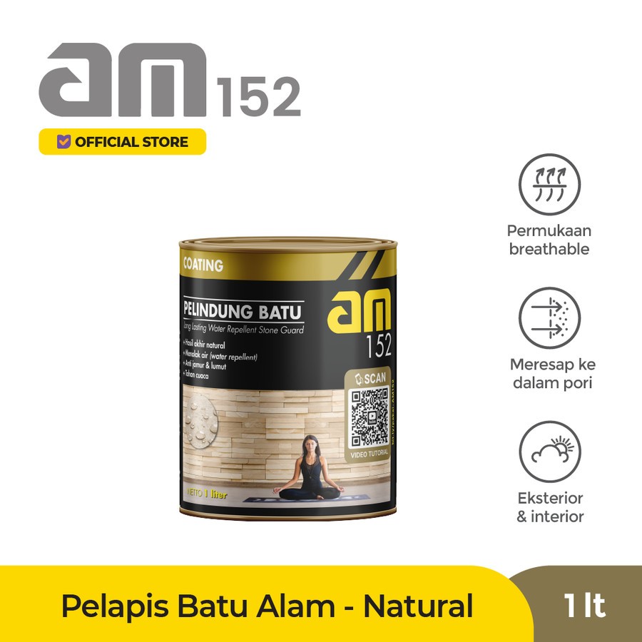 Cat Pelapis Batu Alam Couting Batu Alam Cat Couting Warna Natural Cat Varnish AM 152 1 Liter
