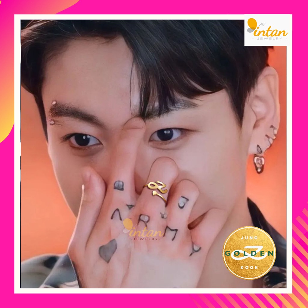cincin Jungkook Golden BTS Series II Titanium Jung Kook Custom Jeon Jeong-guk Album Golden Solo Tita