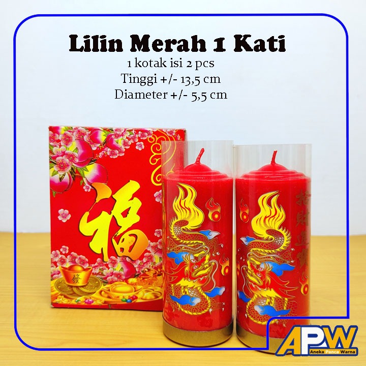 Lilin Sembahyang Merah Teratai 1Kati