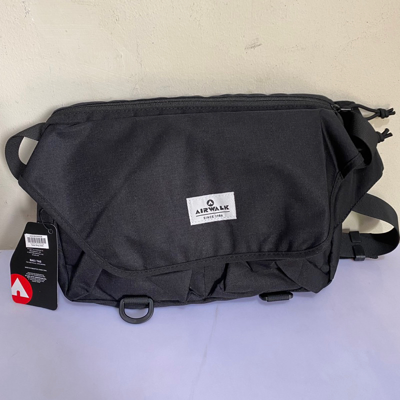 Tas Selempang Sling BAG Airwalk Original Toda Black Grey Unisex