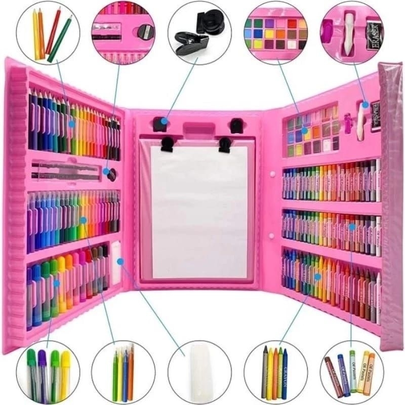 

Art Full Set Creayon 208Pcs /Krayon Alat Lukis Anak Pensil Warna Cat Air Perlengkapan