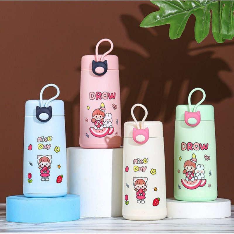 [BEST SELLER] Botol minum anak lucu 300ml non box/botol tremos kecil/tumbler unik/tumbler lucu/tumbl
