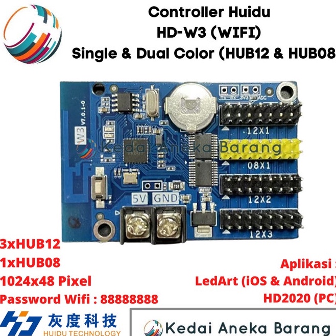 VFVJ3409 7.7 Controller Huidu HD-W3 HUB08 Wifi Running Text P10 Not HD-W00 HD-W03