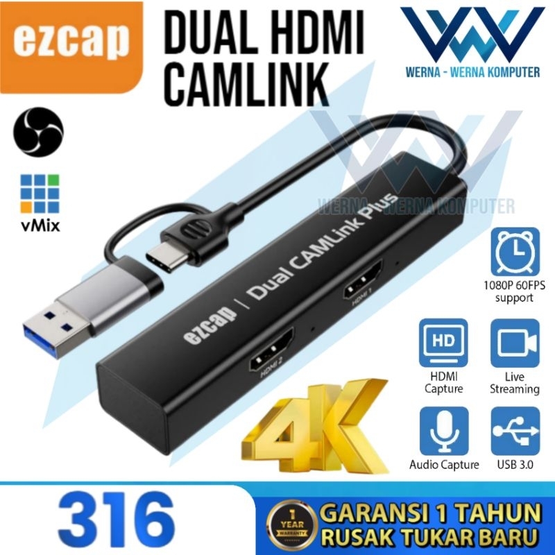 EZCAP 316 / 314 Dual HDMI Capture 2 in Dual Cam Link  and game streaming