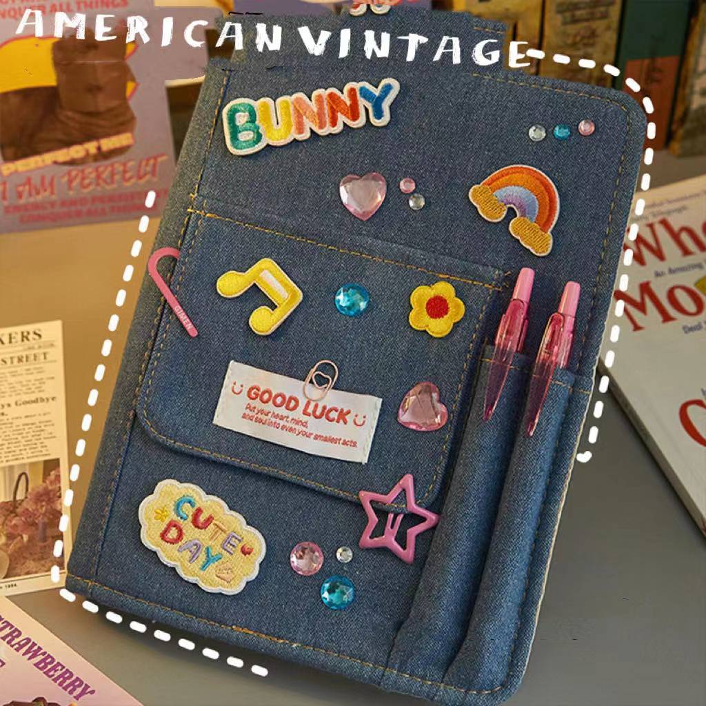 

Mi y2k Notebook A5 Cover binder American Vintage Binder Buku diary /Y2K Cool Binder Album A5 Kpop