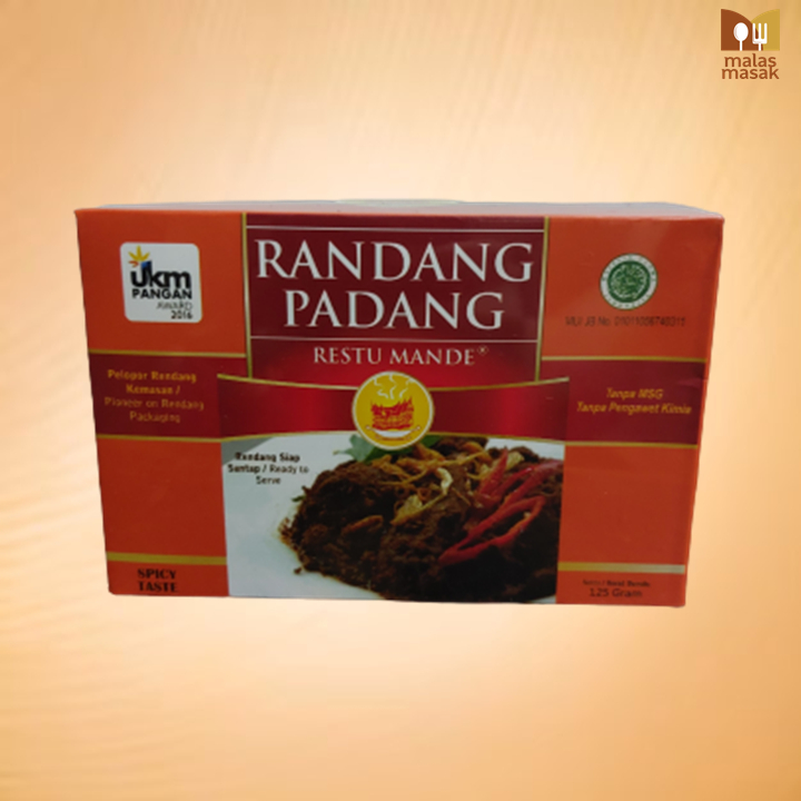 

Rendang Kering Hitam Rasa Spicy Pedas Restu Mande Rendang Padang 125gr