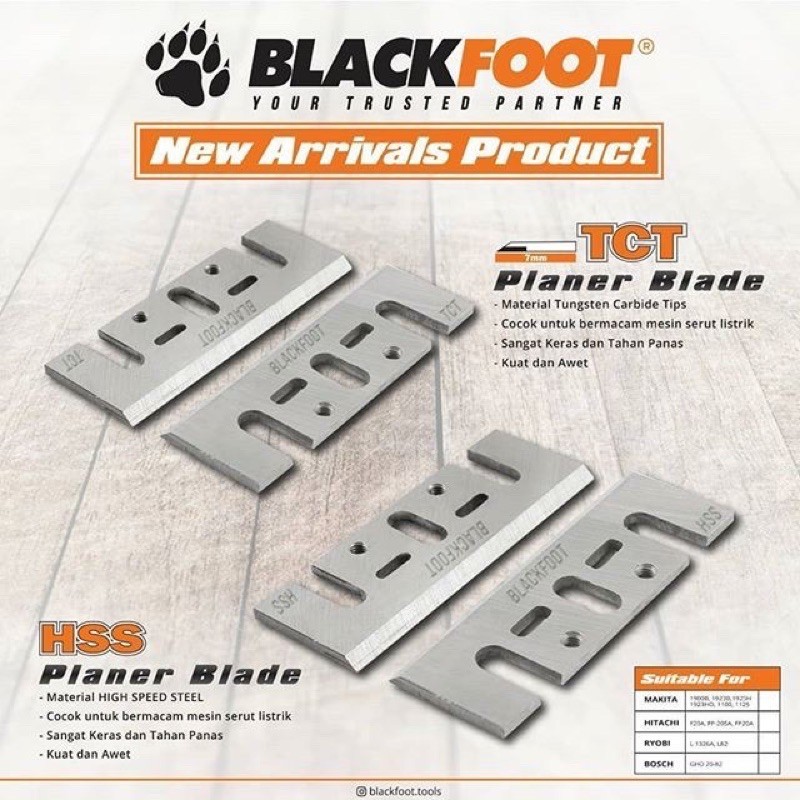 BLACKFOOT Mata Planer SKH HSS Mata Pisau Planer Pasrah ORIGINAL TOP QUALITY Planer Blade Bit SET Mat