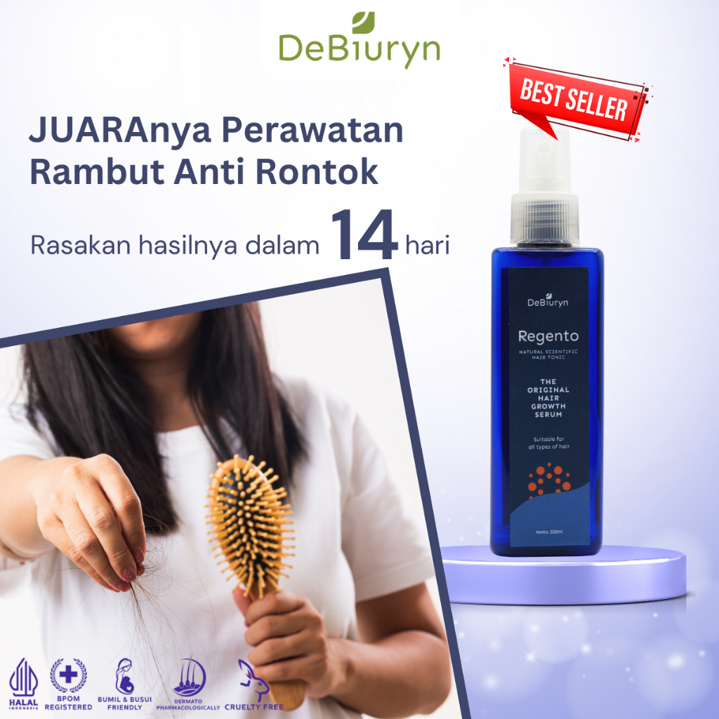 Debiuryn Regento Natural Hair Tonic The Original Hair Growth Serum | Serum Penumbuh Rambut | Hair To