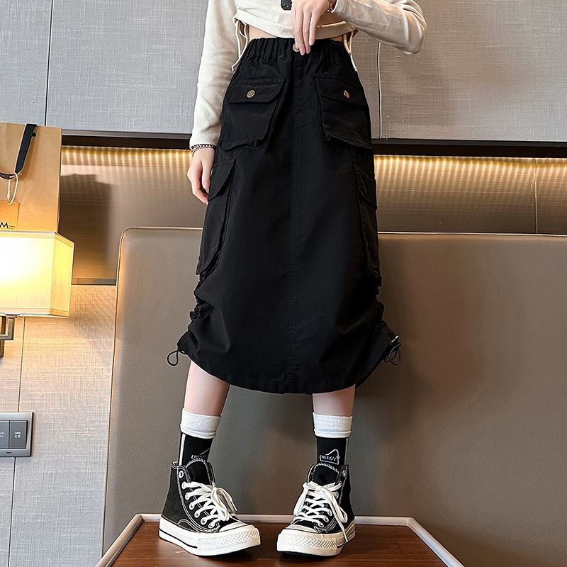 TERLARIS (HANYA ROK) Rok panjang jeans anak cewek kekinian CARREN CARGO SKIRT import keren style