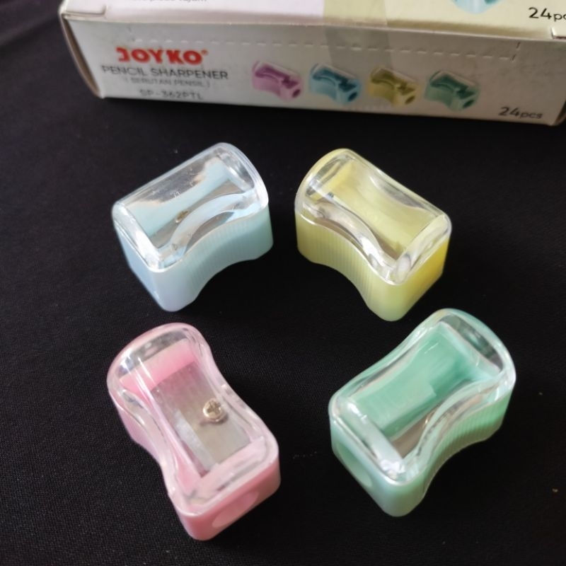 

Rautan Pensil Joyko Serutan Kerikan Sharpener Pensil Joyko warna Pastel bentuk roti