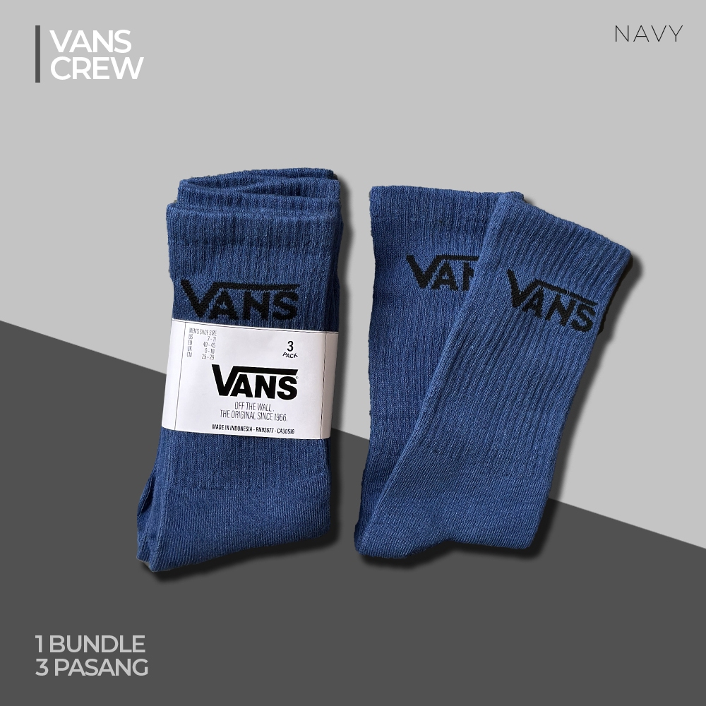 Saelaris_ Vans Crew Sock Original /Vans Crew Sock/Kaos Kaki Vans Original Indonesia Bnwb 100%