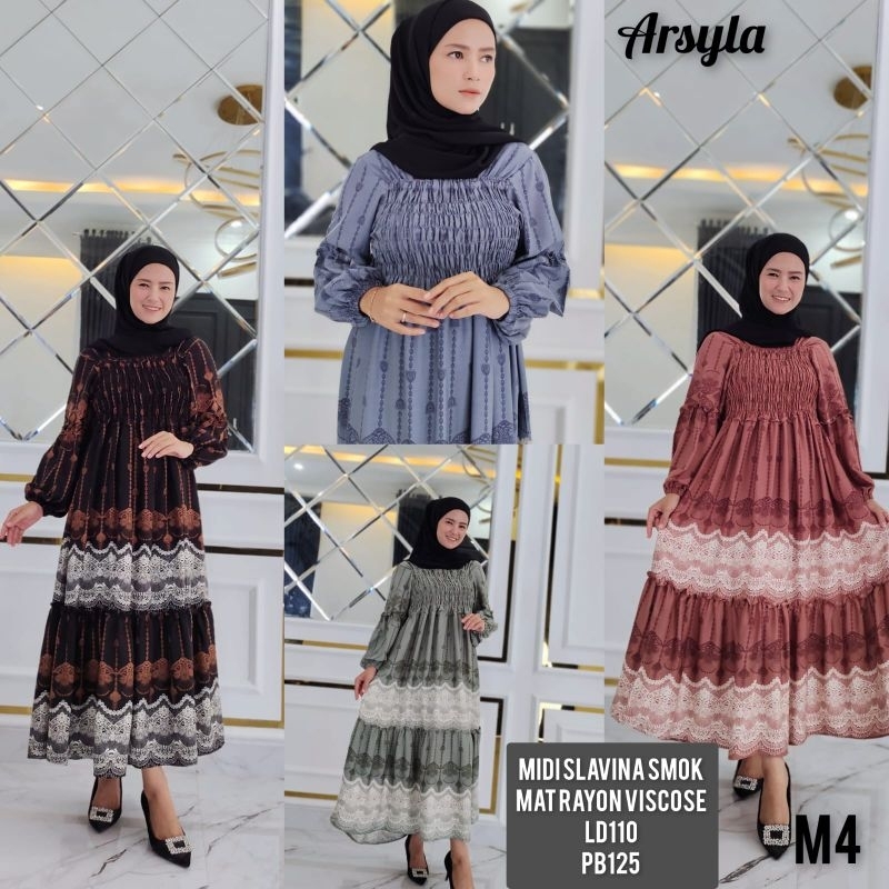 DRESS ARSYLA//MIDI DRESS SMOK//MIDI DRESS RAYON//DRESS RAYON