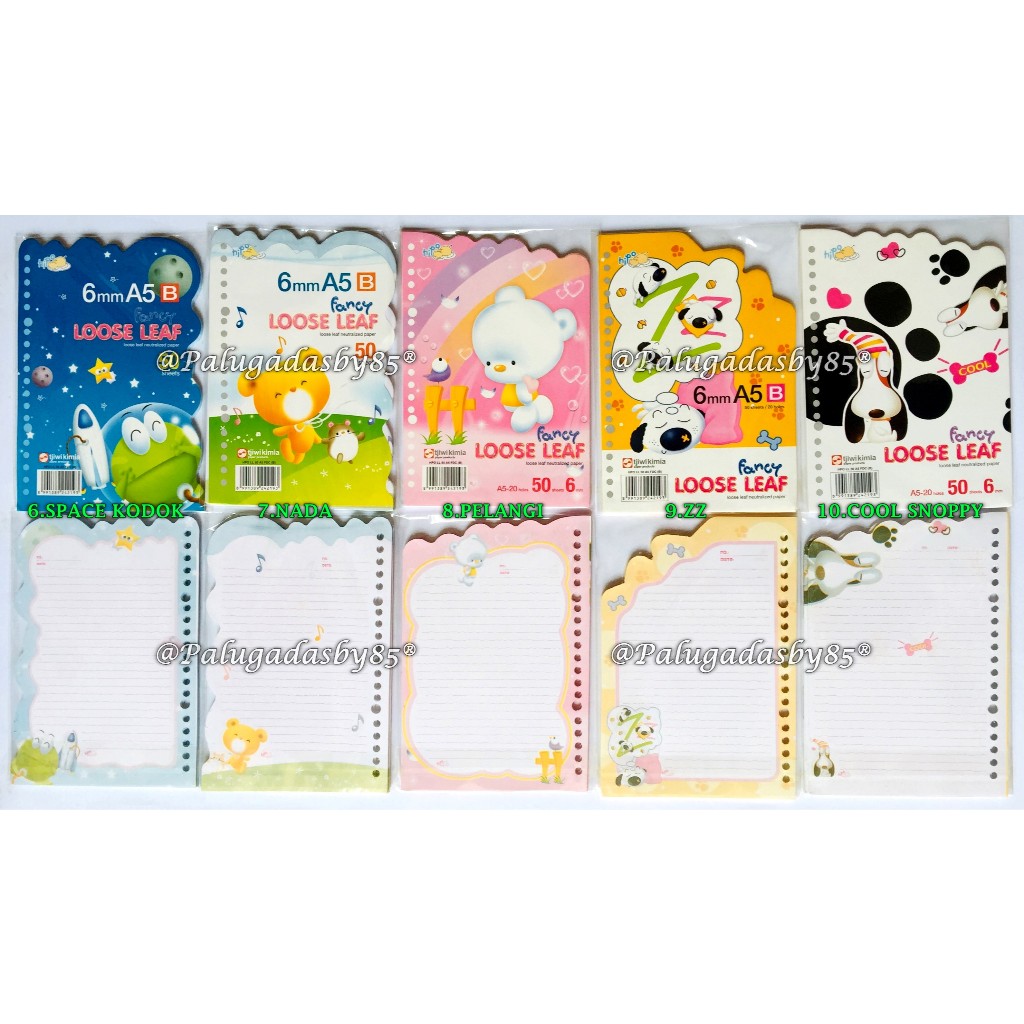 

(1 Pak Isi 50 Lembar) GROSIR Loose Leaf HIPO A5 50 FDC Warna Gambar Plong / HPO LL 50 A5 FDC