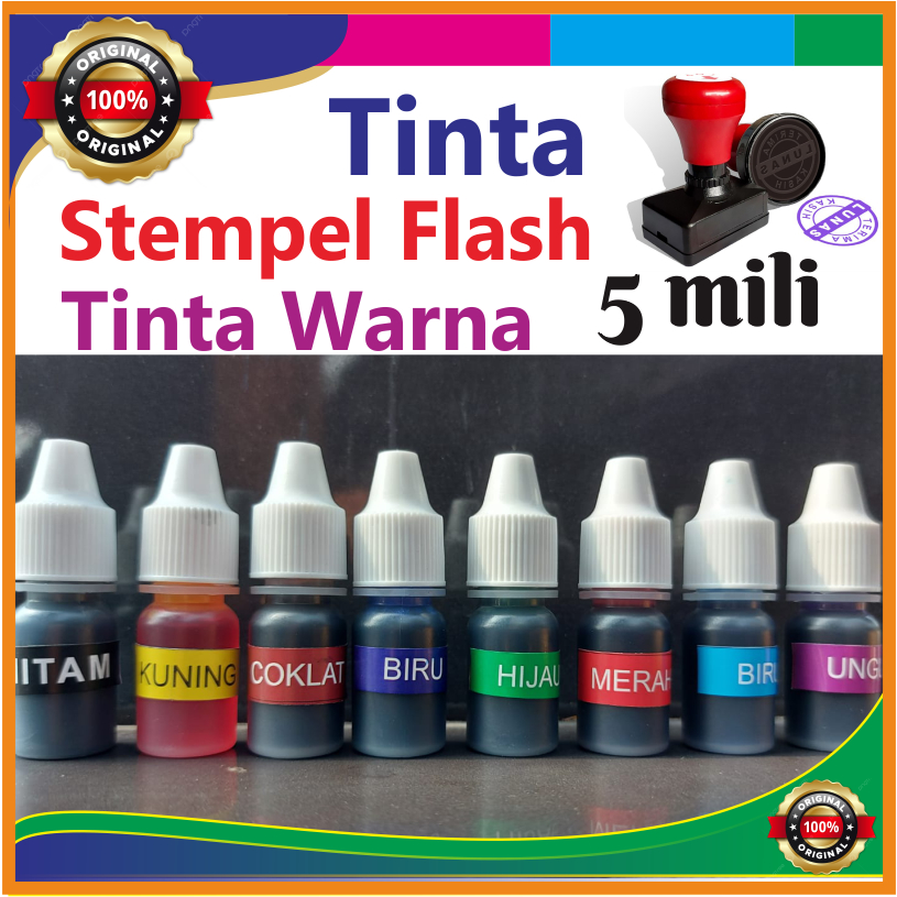 

TINTA STEMPEL ISI ULANG FLASH WARNA REFFIL 5 ML | 5CC