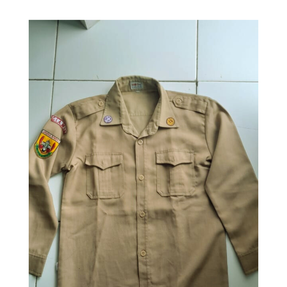 BAJU PRAMUKA ANAK KELAS  4-5 SD RAPILLO LENGAN PANJANG