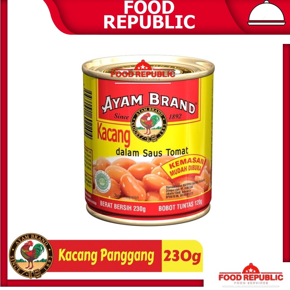 [♥T27<] AYAM BRAND BAKED BEANS 230 GR KACANG SAOS TOMAT HALAL TOMATO PASTE [112]